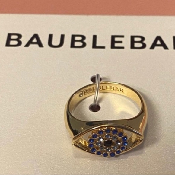 Crystal blue golden Evil eye ring by BAUBLEBAR - Picture 9 of 11